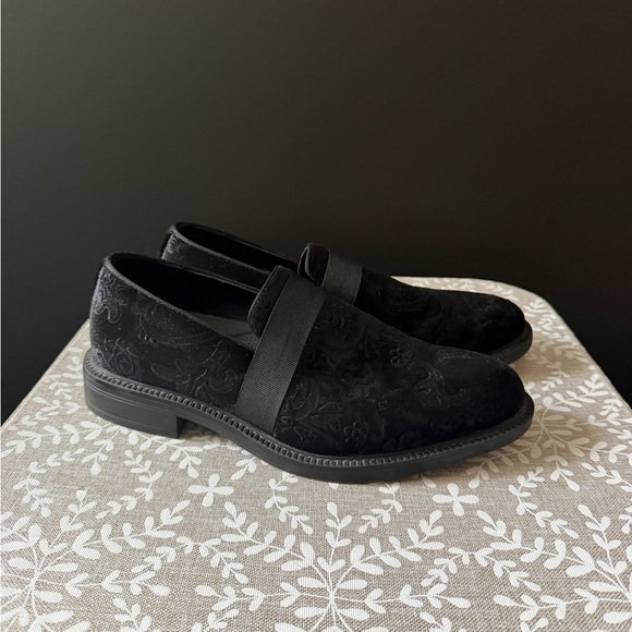 Black Bruno Marc Men's Dress Tuxedo Shoe Loafers, Slip-on size 7 like new - Picture 3 of 7